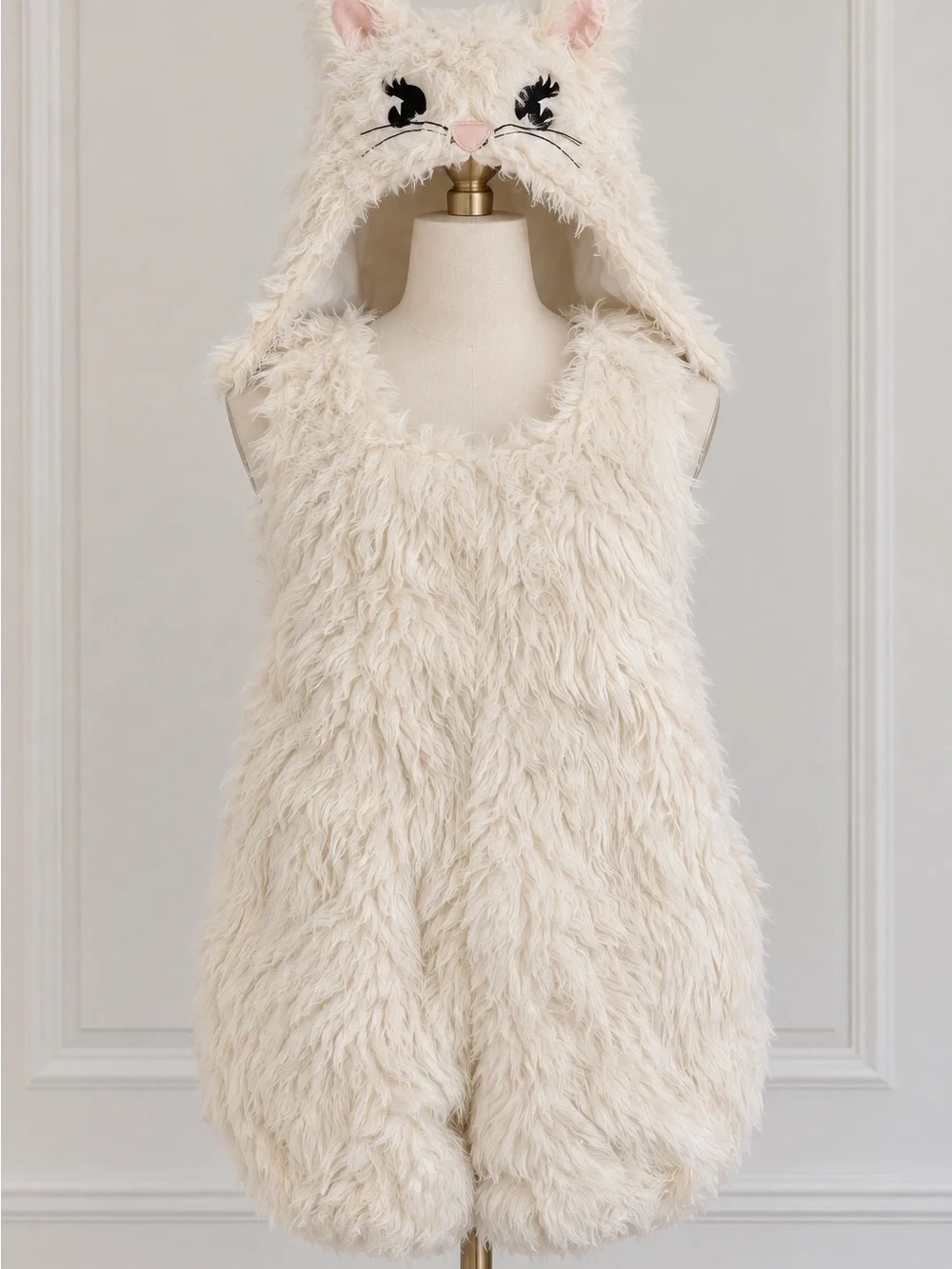 Pottery Barn Kids White Furry Cat Costume